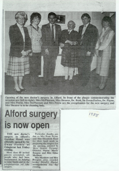 Opening of new surgery in Alford