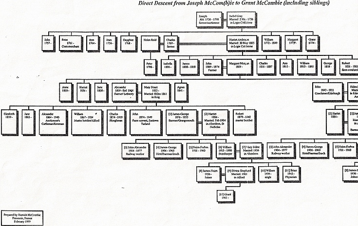 McCombie Genealogical Chart (part 1)
